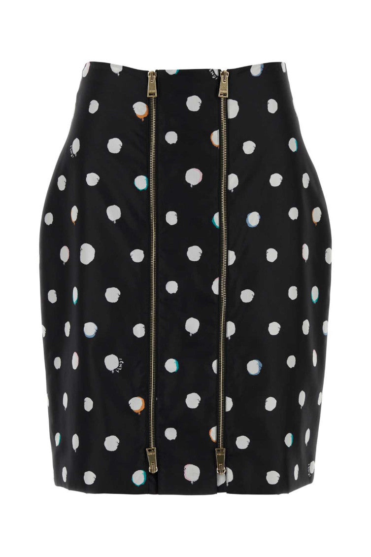 Black Polka Dot Print Mini Pencil Skirt 1