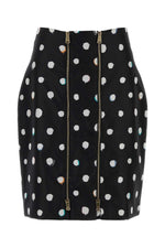 Black Polka Dot Print Mini Pencil Skirt 1