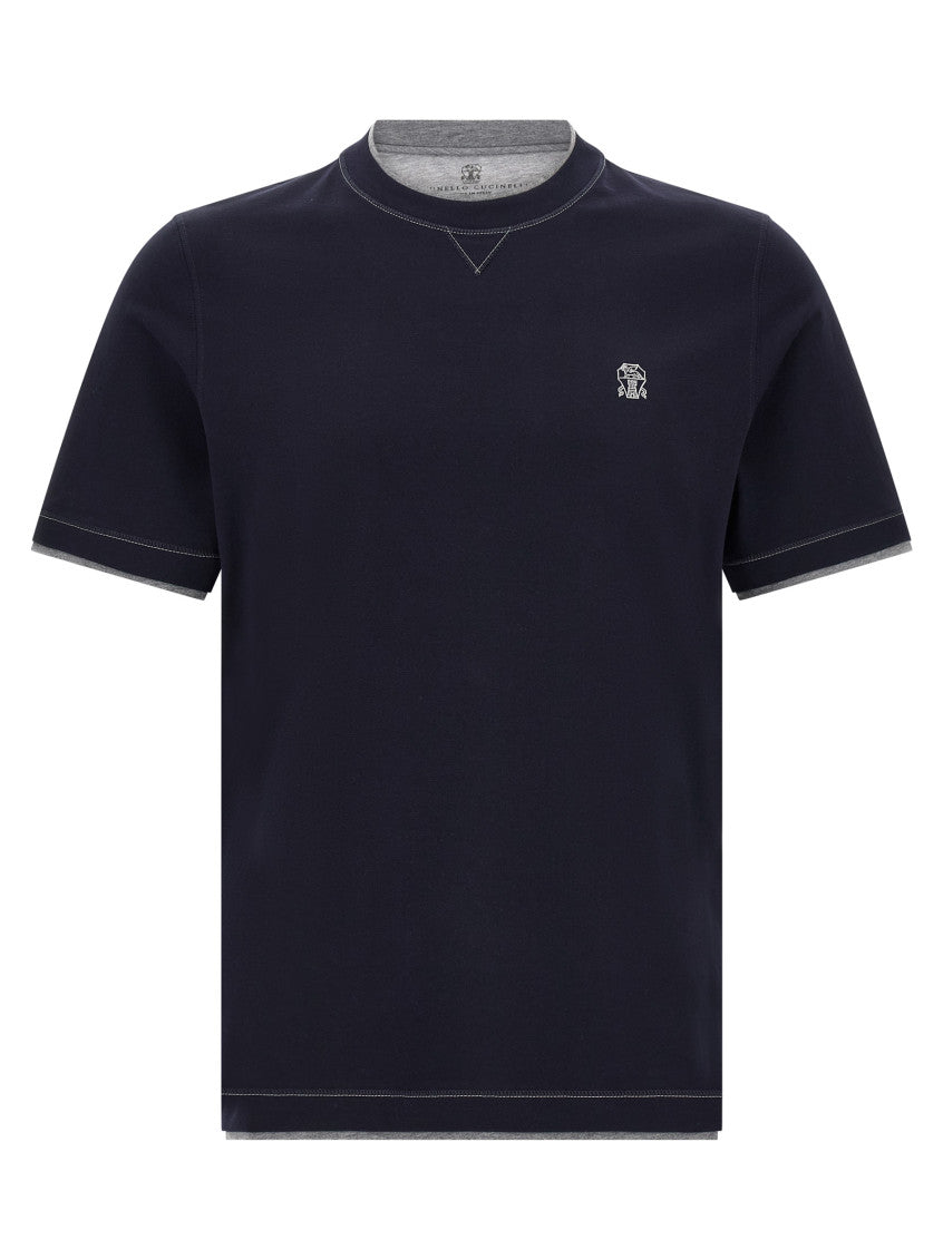 Blue Double Layer T-shirt 1