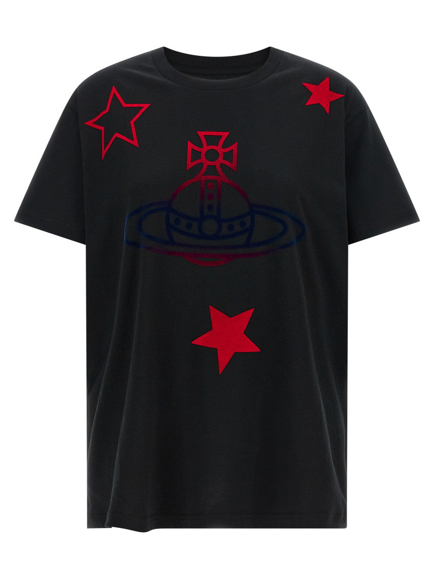 Black 'Orb And Stars Classic' T-shirt 1