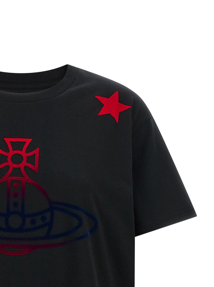 Black 'Orb And Stars Classic' T-shirt 3