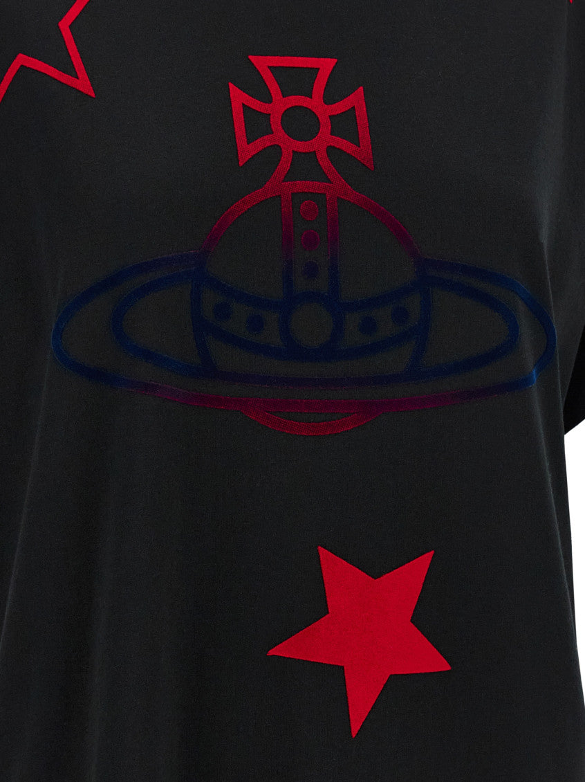 Black 'Orb And Stars Classic' T-shirt 4