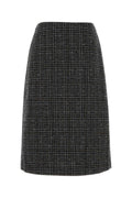 Black Embroidered Tweed High Rise Skirt 1
