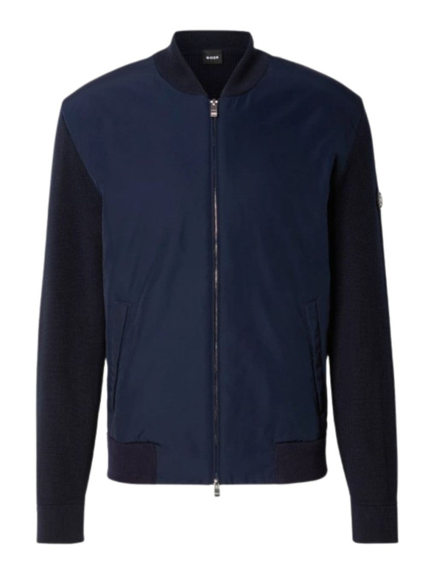 Blue full-zip bomber jacket 2