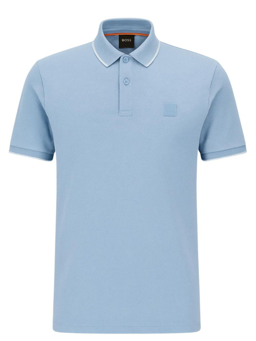 Blue Textured Polo T-Shirt 1