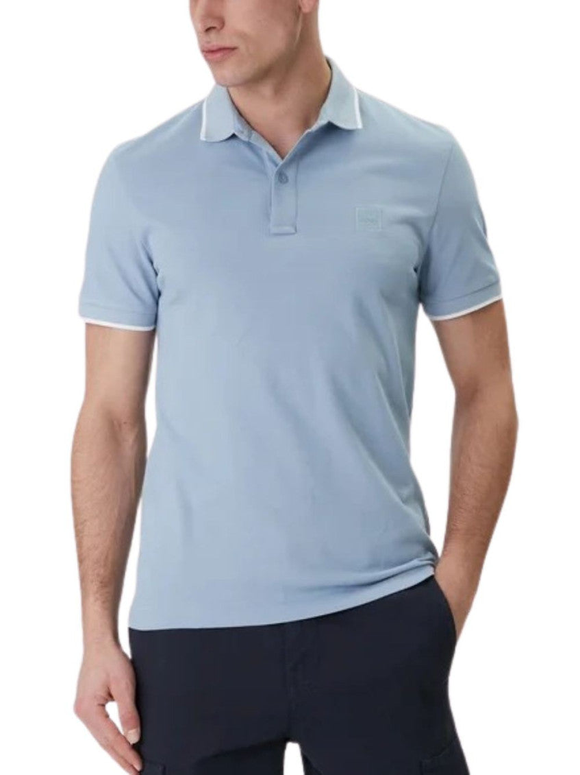 Blue Textured Polo T-Shirt 3