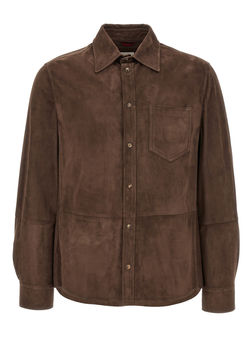 Brown Suede Overshirt 1