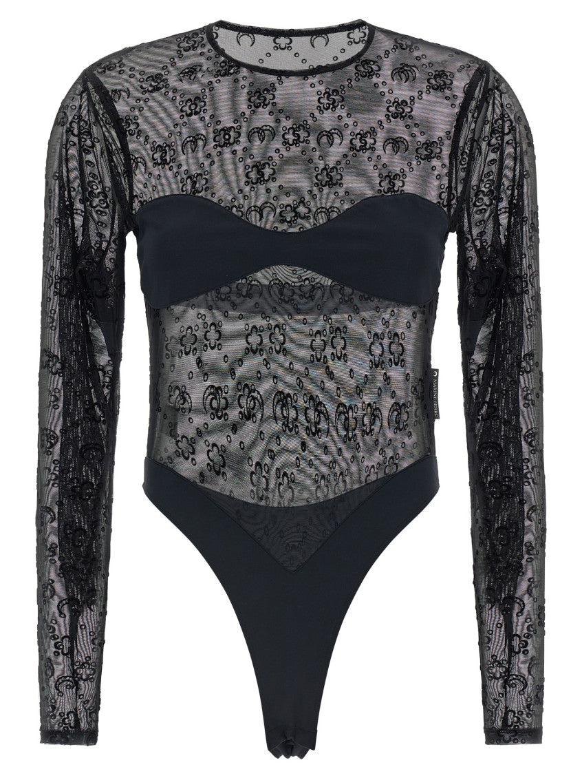 Black 'Moonogram' Bodysuit 1