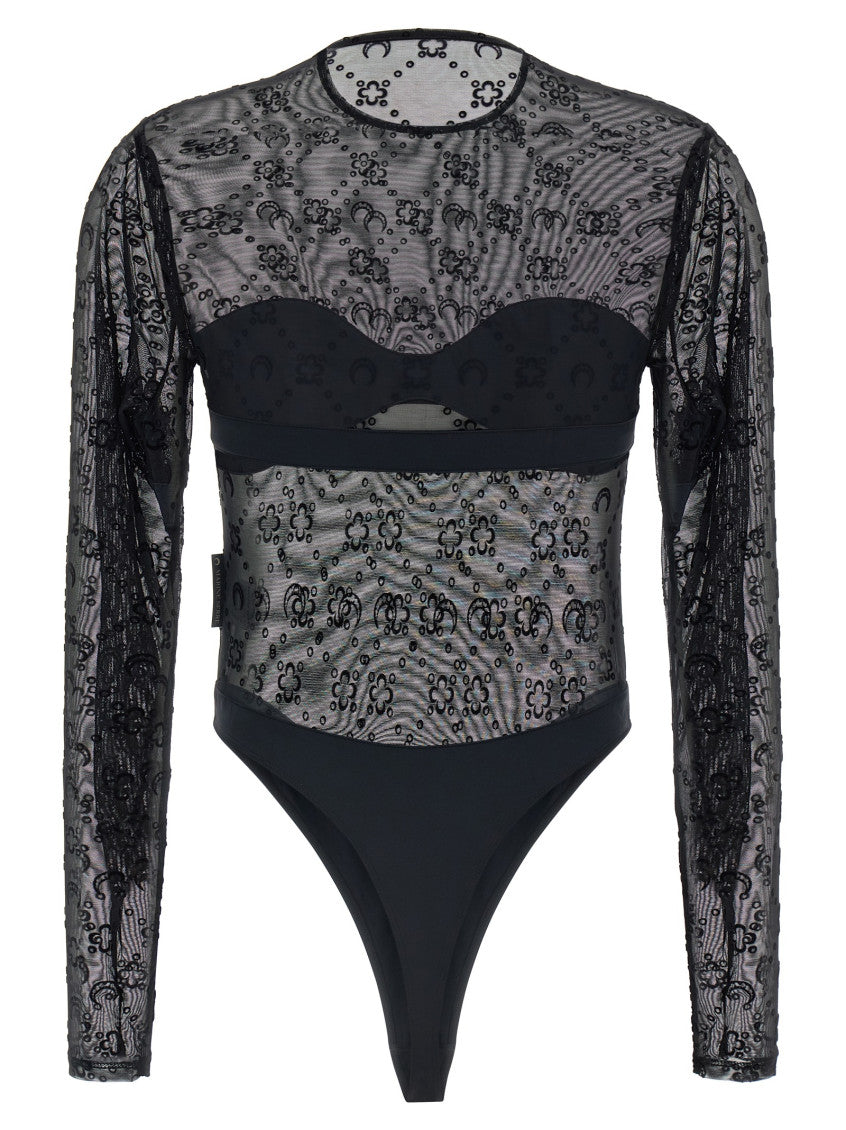 Black 'Moonogram' Bodysuit 2
