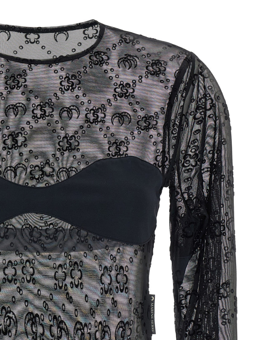 Black 'Moonogram' Bodysuit 3