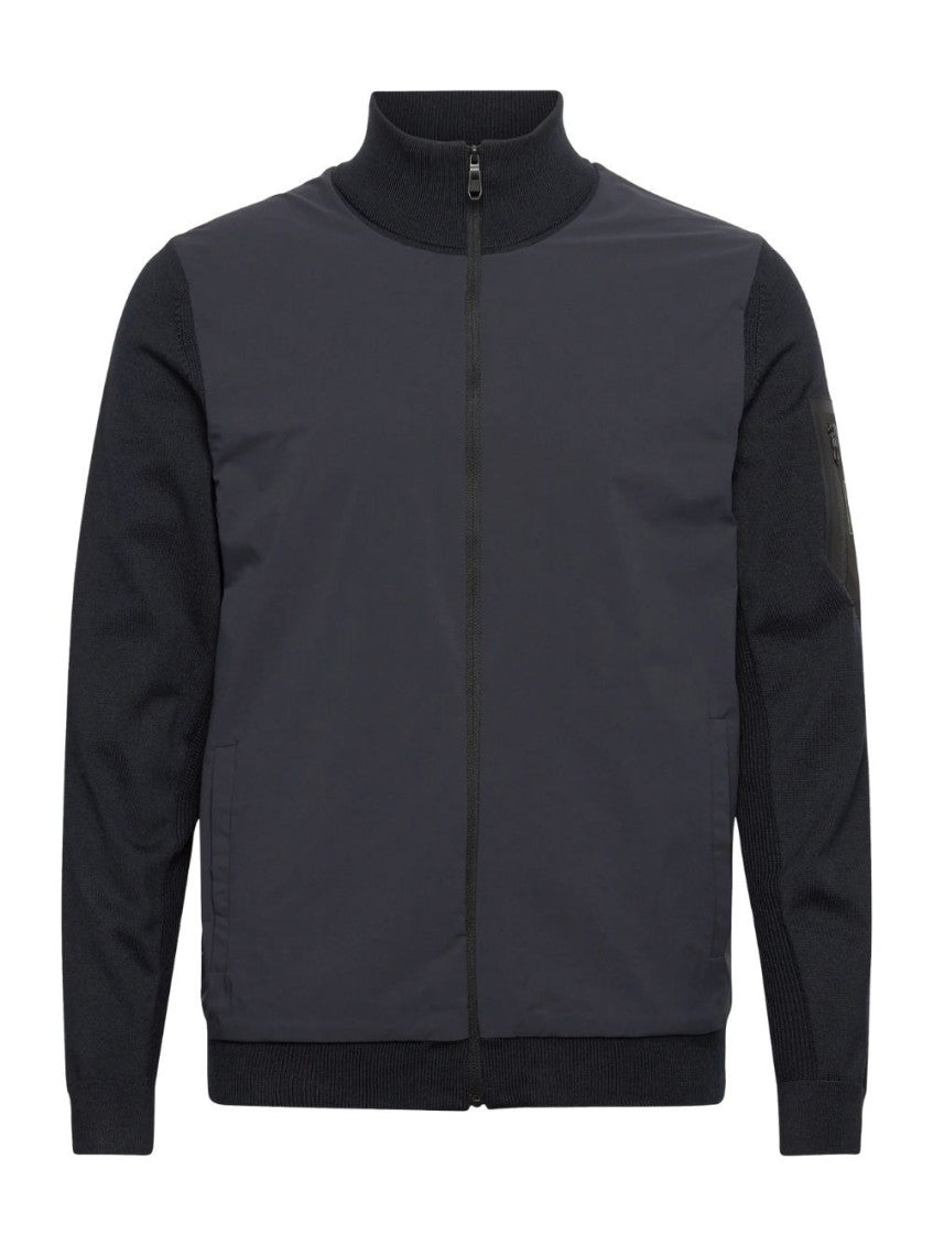 Navy Blue Zip-Up Bomber Jacket 2
