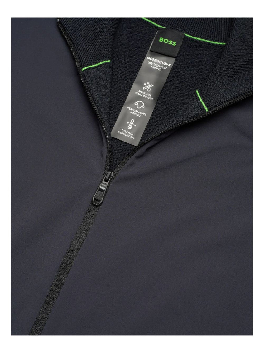 Navy Blue Zip-Up Bomber Jacket 4