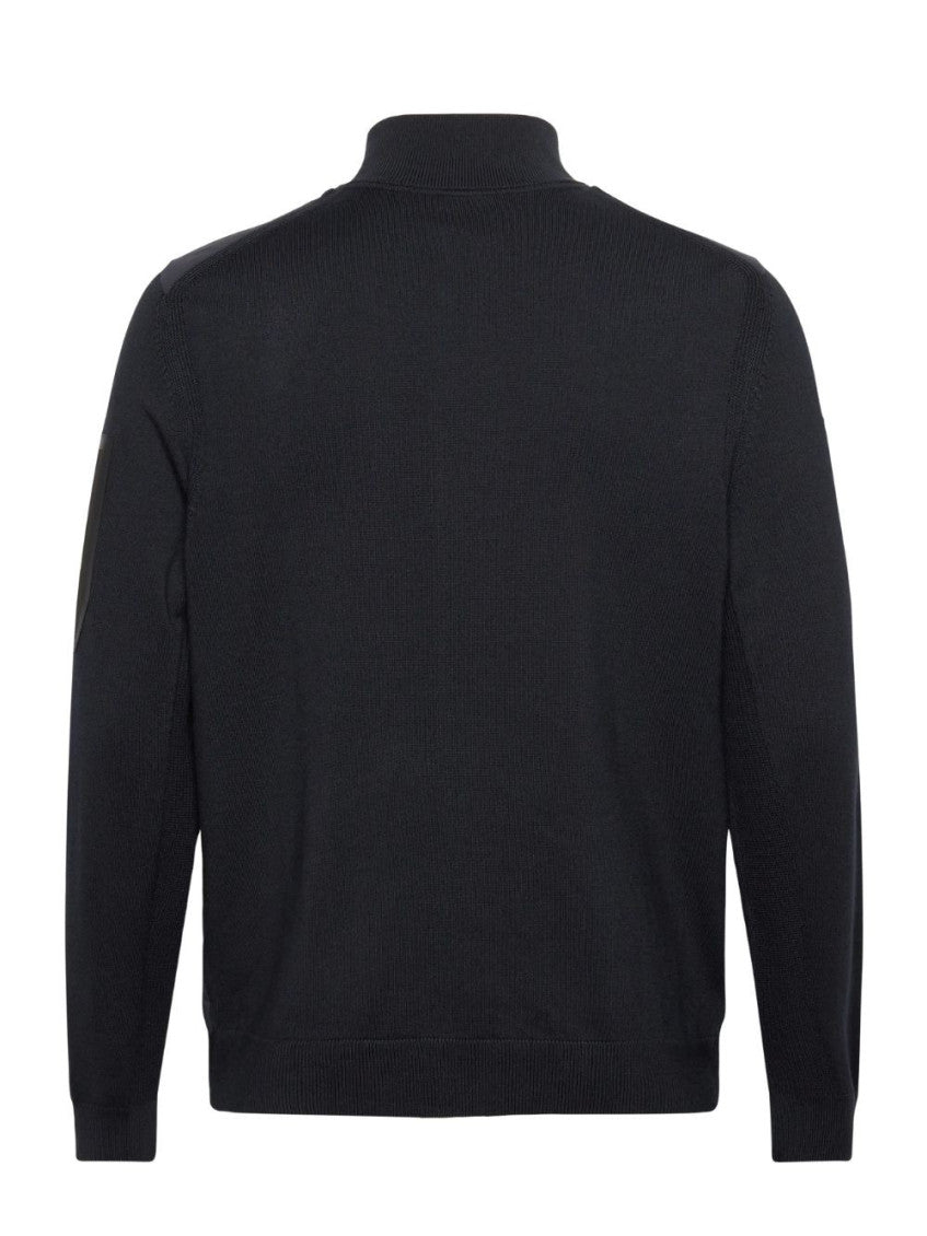 Navy Blue Zip-Up Bomber Jacket 5