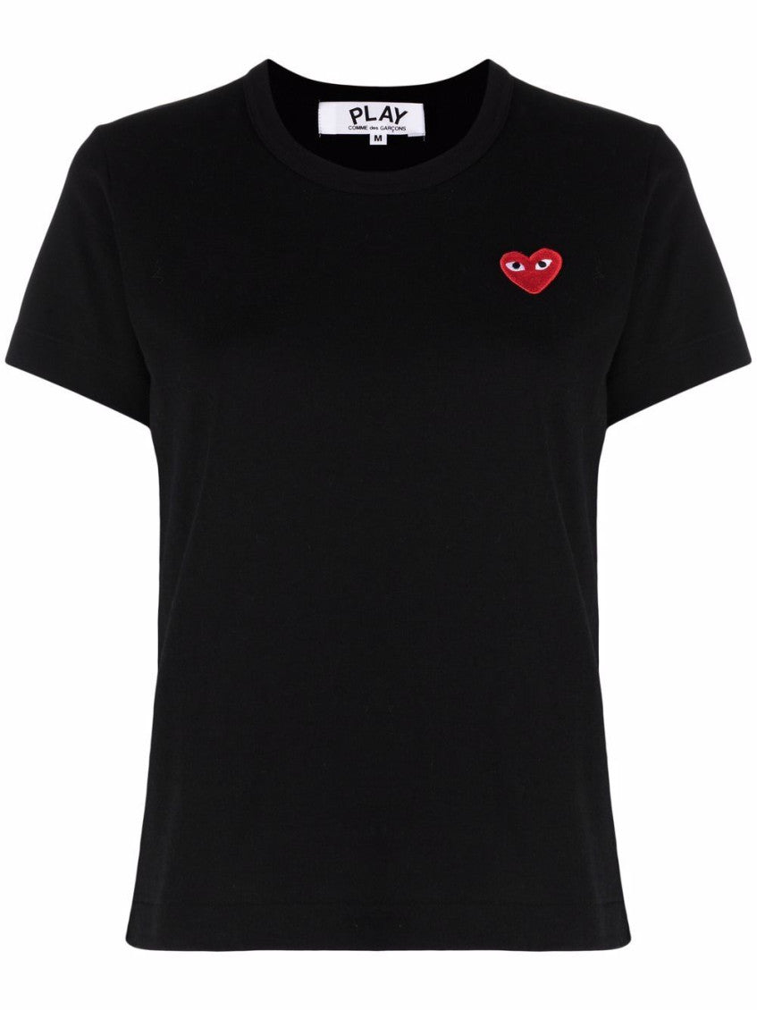 Black Heart-embroidery T-shirt 1