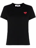 Black Heart-embroidery T-shirt 1