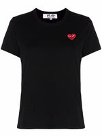 Black Heart-embroidery T-shirt 1
