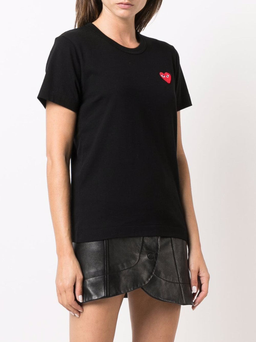 Black Heart-embroidery T-shirt 3