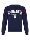 Navy Blue Logo Print Sweater 1