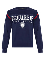 Navy Blue Logo Print Sweater 1