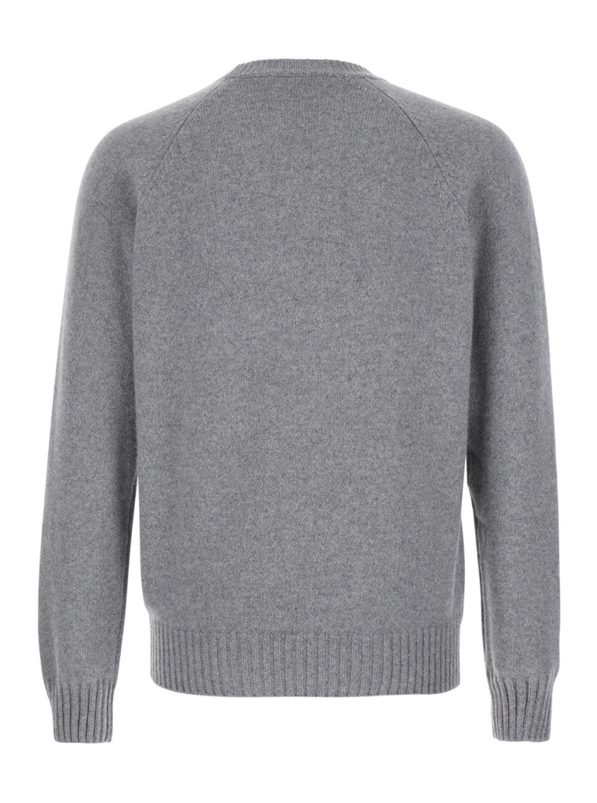 Grey Grey Crewneck Sweater in Wool and Cashmere Blend Man 1