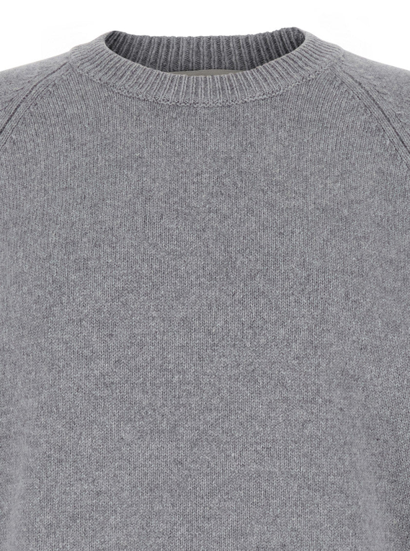 Grey Grey Crewneck Sweater in Wool and Cashmere Blend Man 2