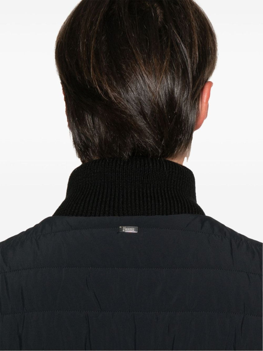 Black Padded Bomber Jacket 5