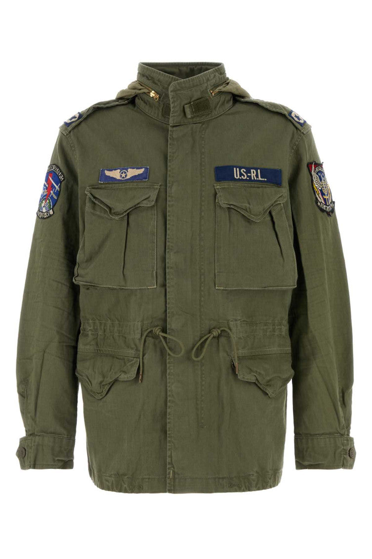 Green Logo Patch Military Jacket 1