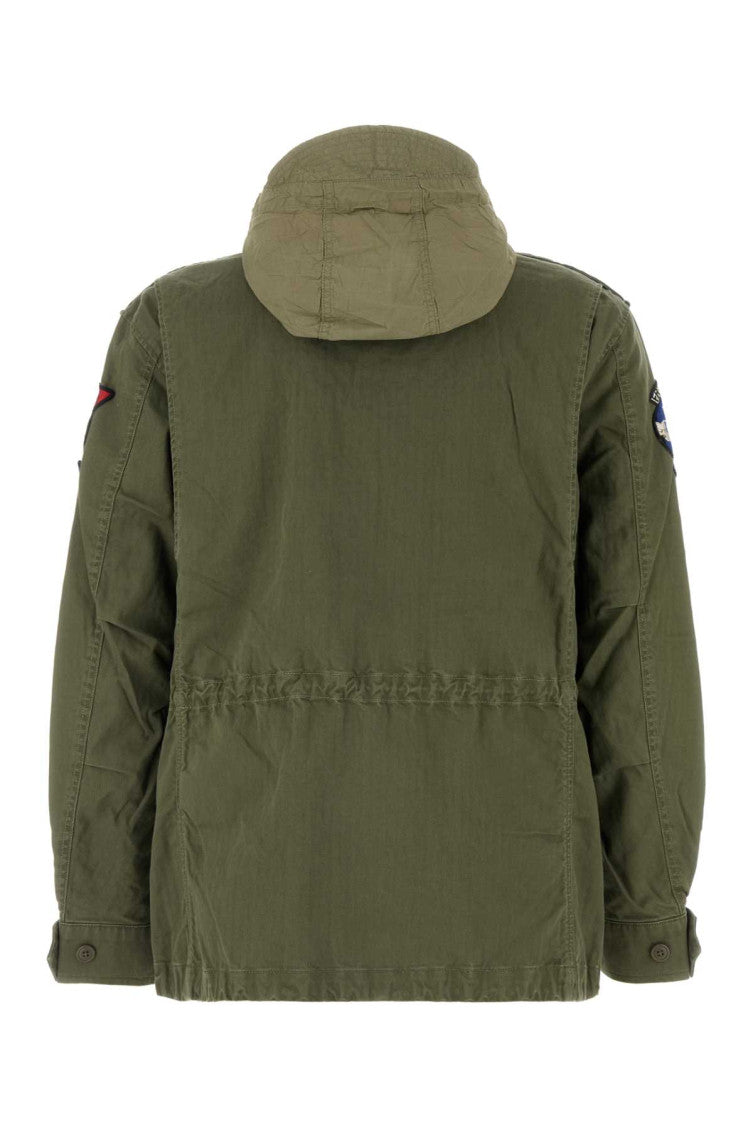 Green Logo Patch Military Jacket 2