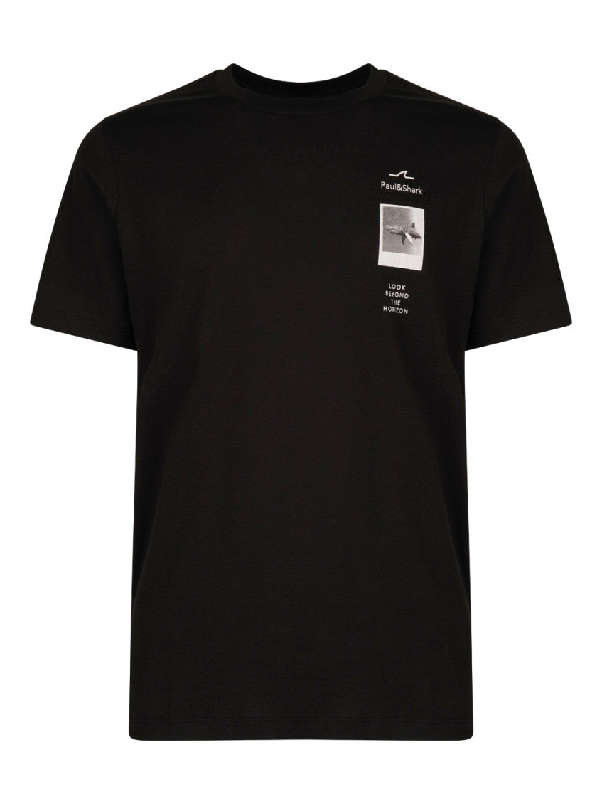 Black Crewneck Printed T-Shirt 1