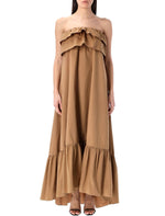 Beige Strapless Maxi Dress 1