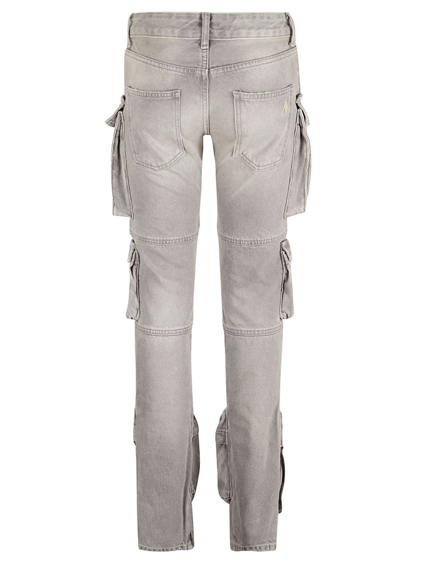Grey Tapered Cargo Jeans 3