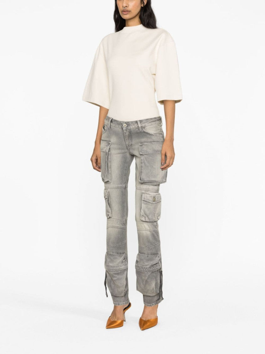 Grey Tapered Cargo Jeans 6