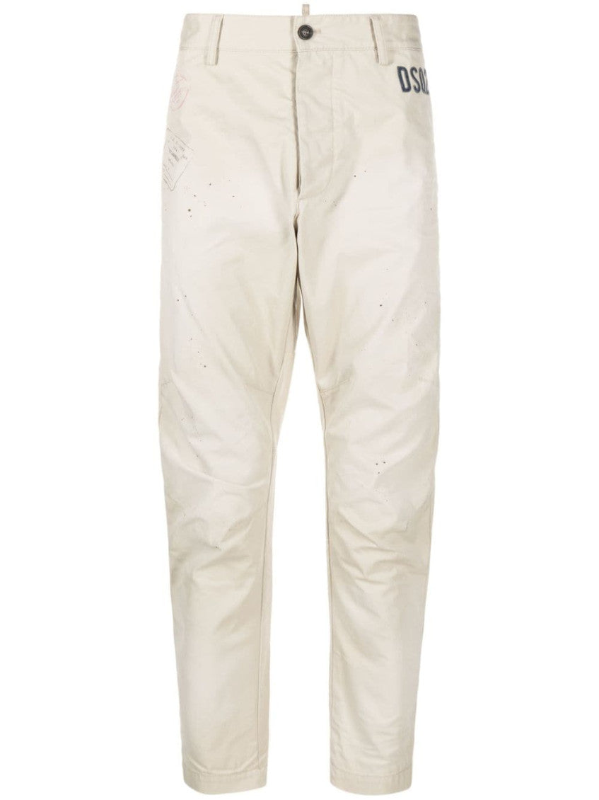 Beige Cotton trousers 1