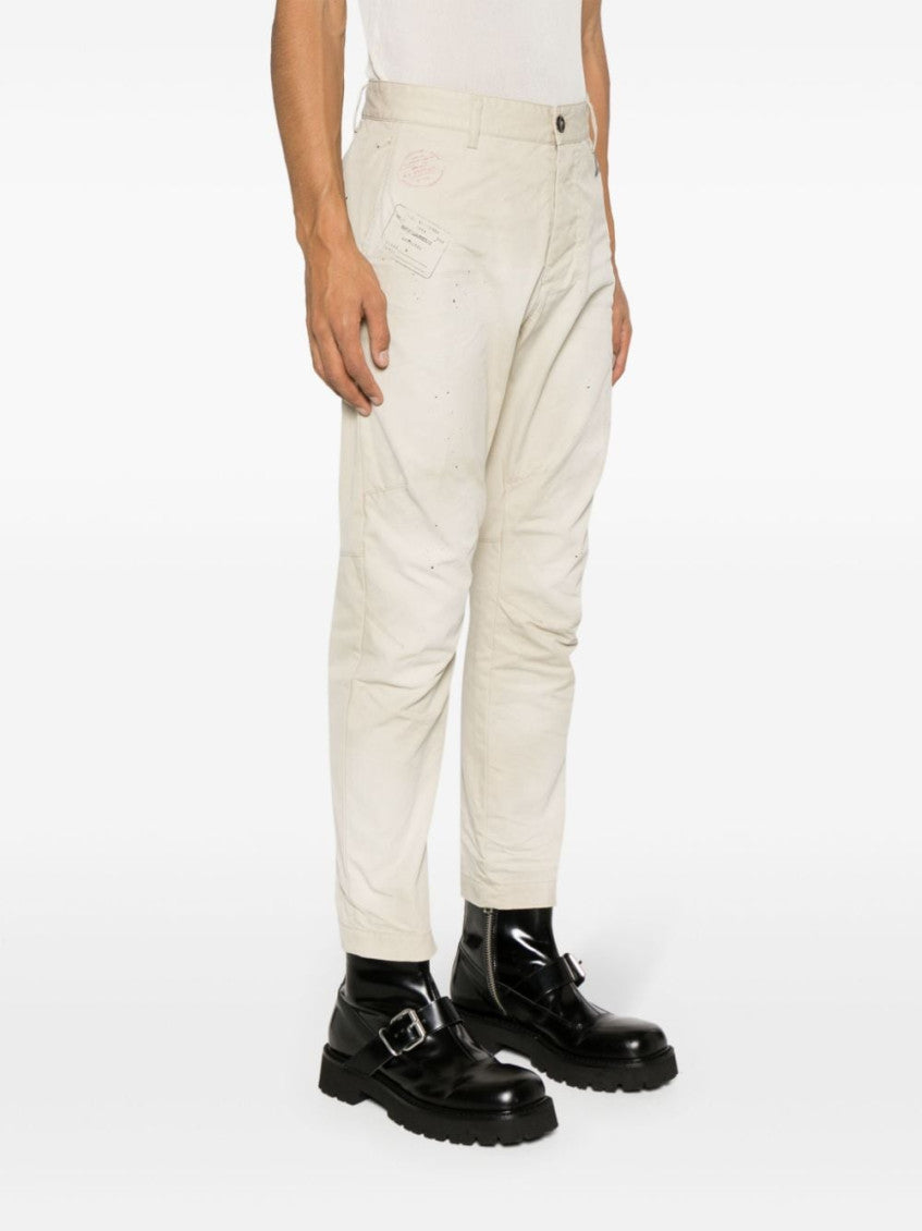 Beige Cotton trousers 4