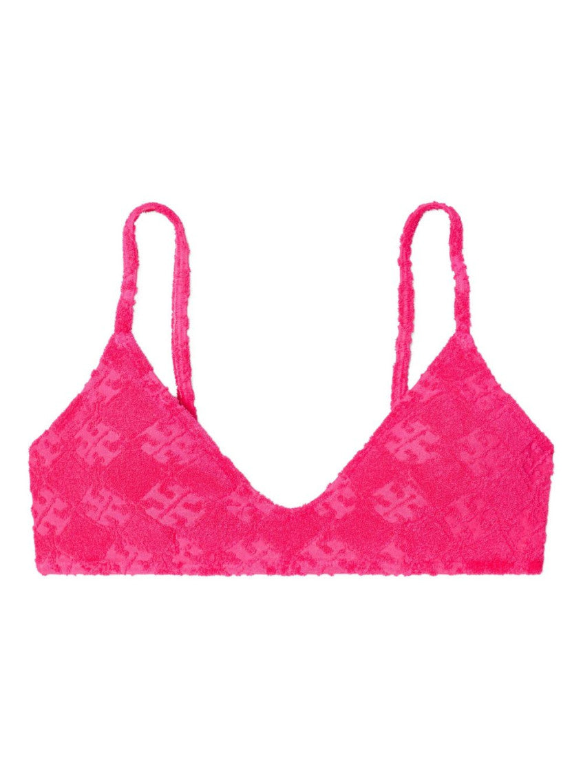 Bold Pink Terry Bikini Top 1