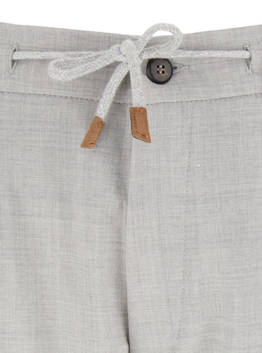 Grey Slim Drawstring Trousers 3