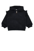 Babies Navy Blue Solid Hoodie 1