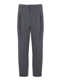 Grey Straight Pleated Pants 1
