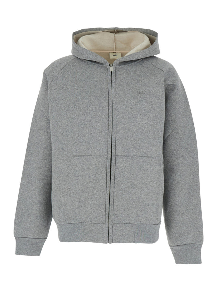 Grey Logo Hood Sweatshirt 1