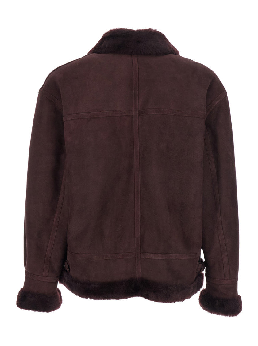 Maroon Shirt Collar Jackets 2