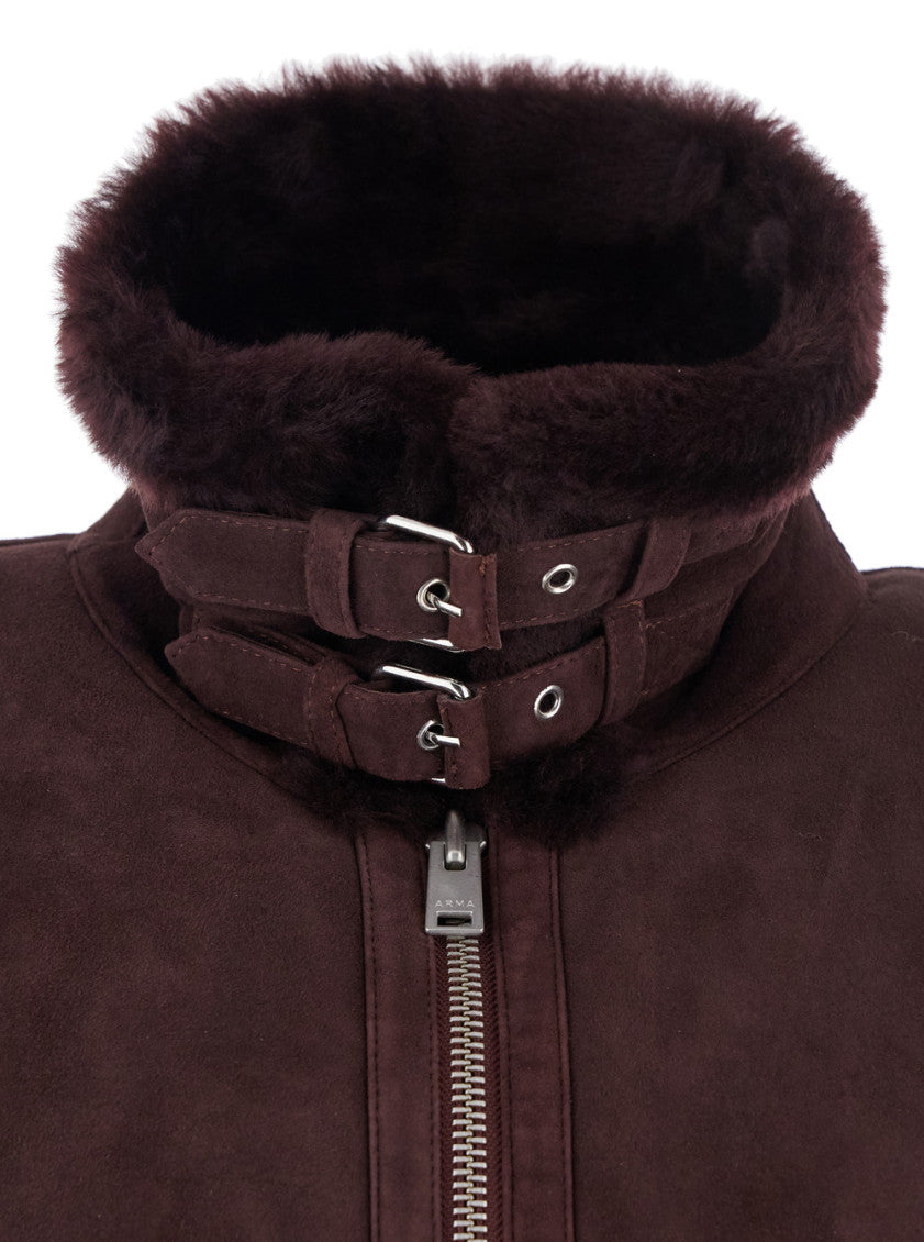 Maroon Shirt Collar Jackets 3