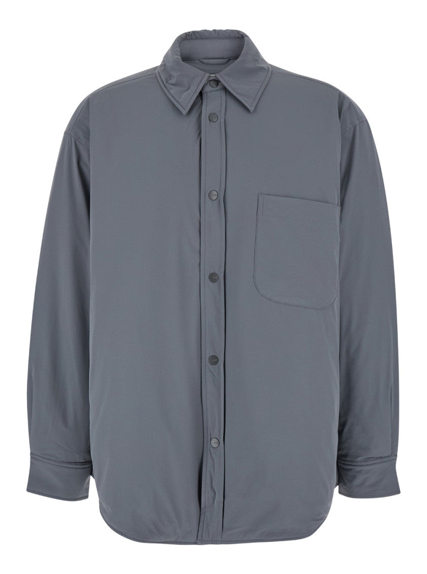 Grey Regular Solid Shirts 1