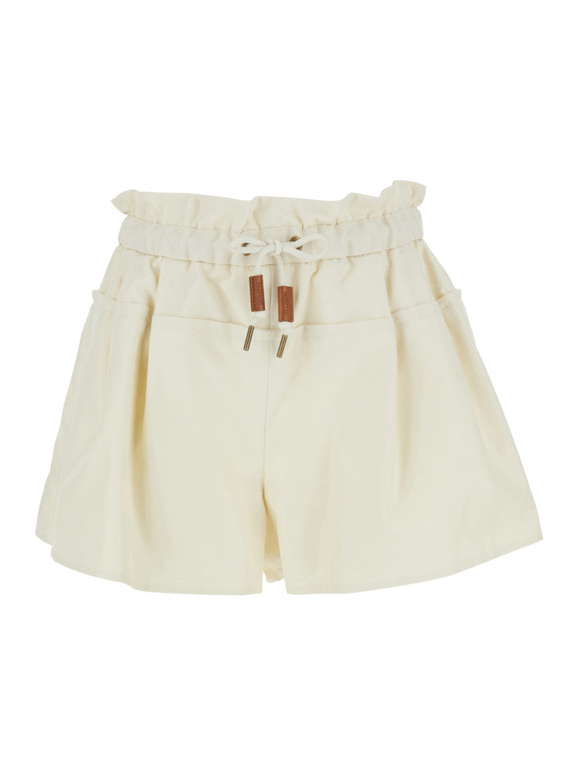 White Solid Shorts 1