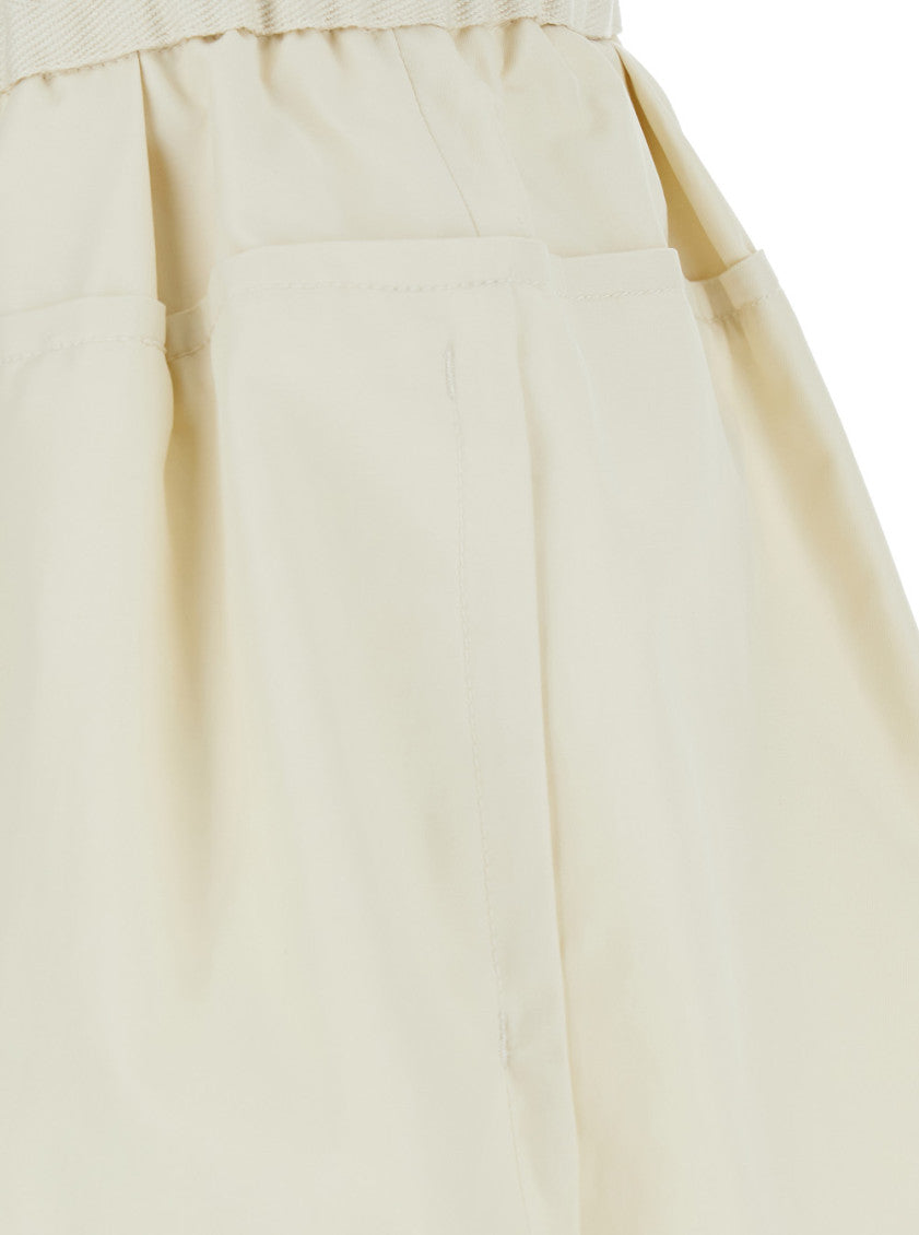 White Solid Shorts 3