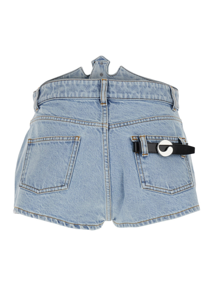 Blue Solid Shorts 2