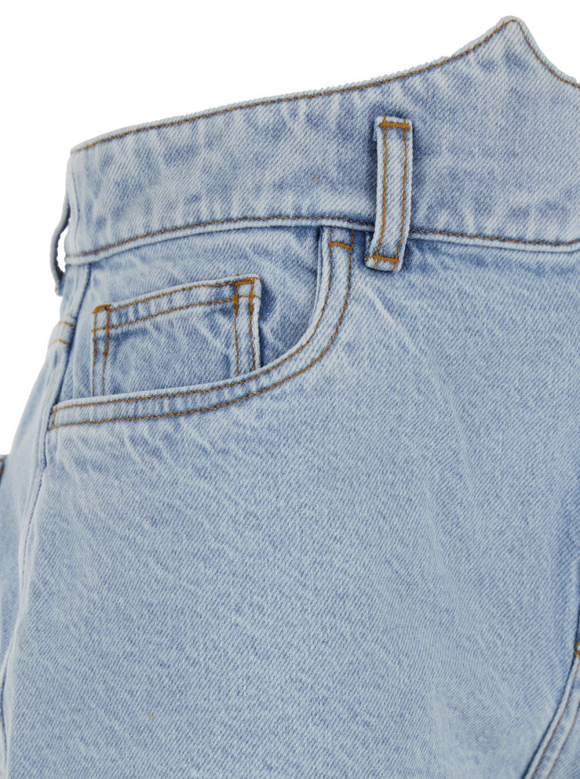 Blue Solid Shorts 3