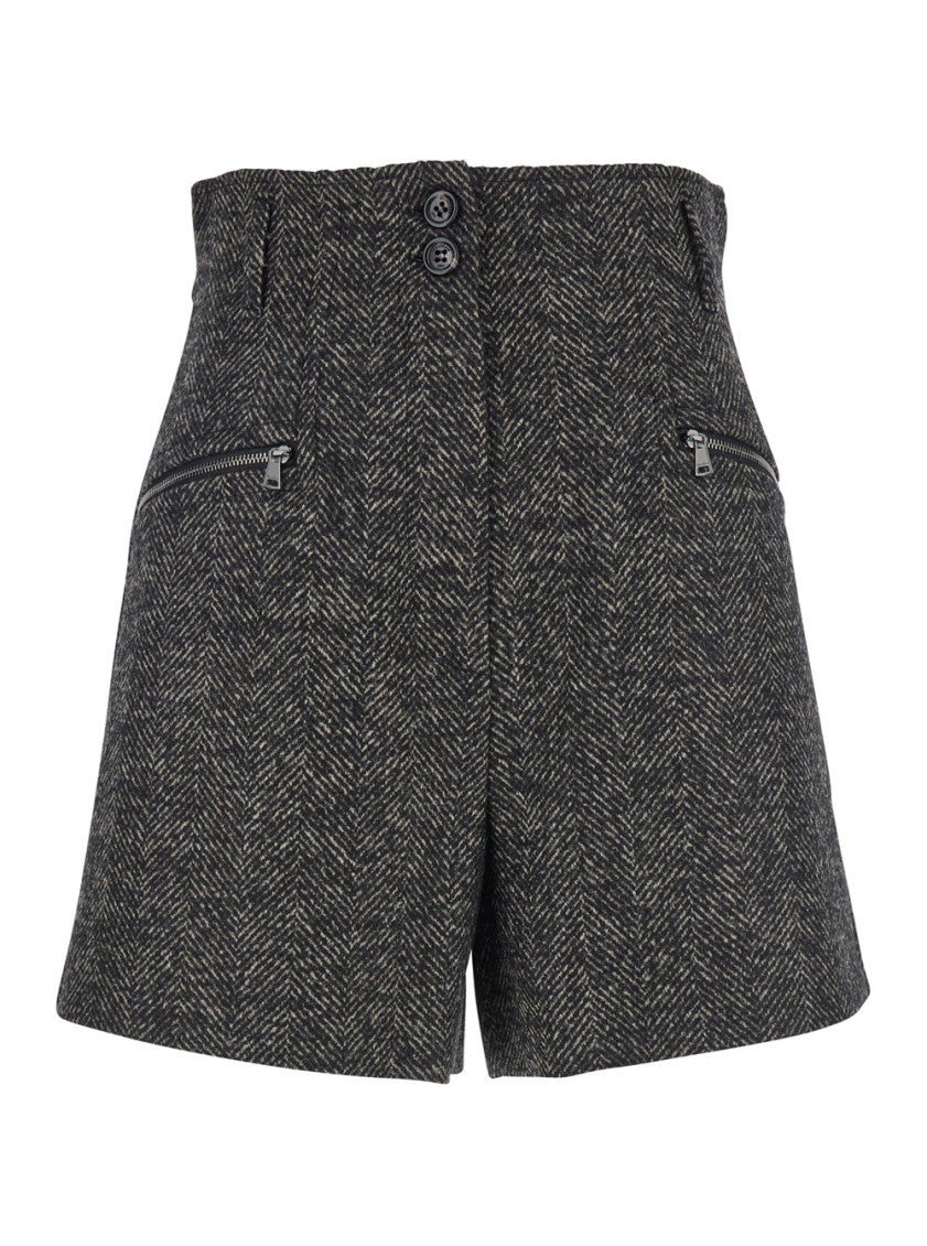 Brown Textured Shorts 1