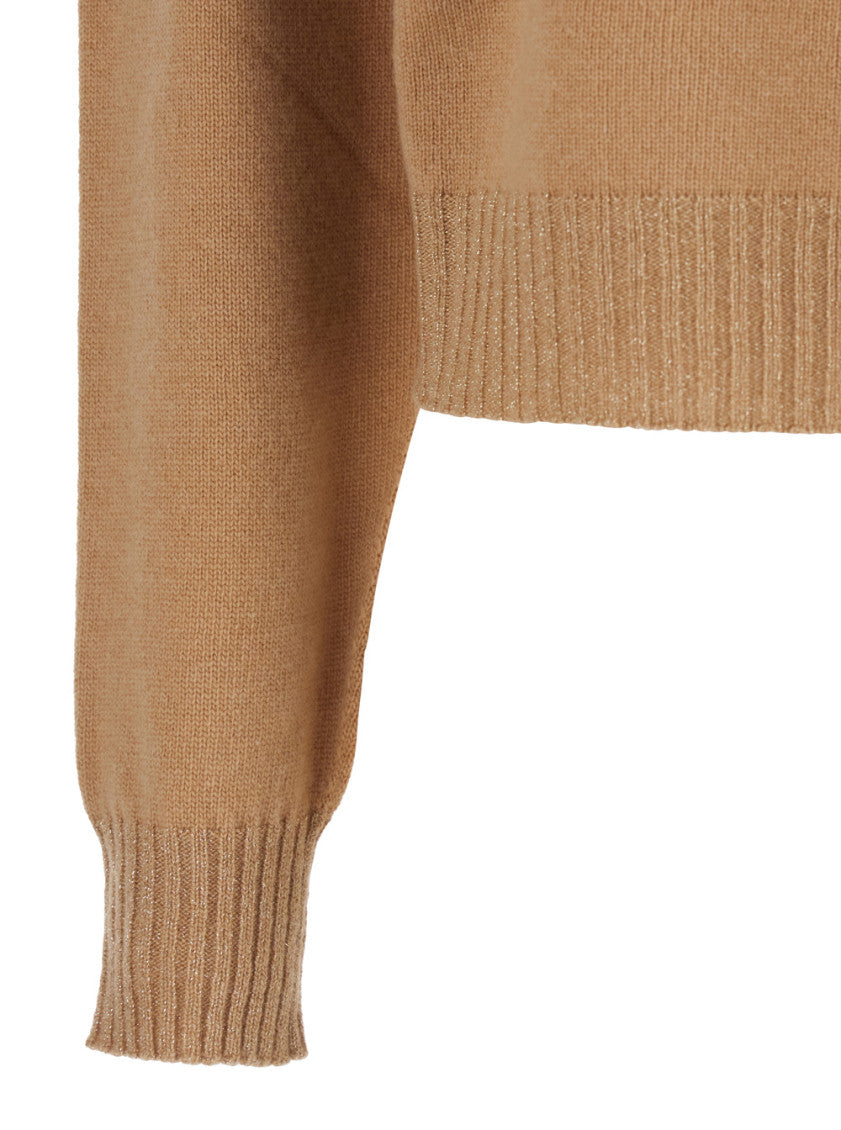 Beige Solid Crew Neck Sweater 3