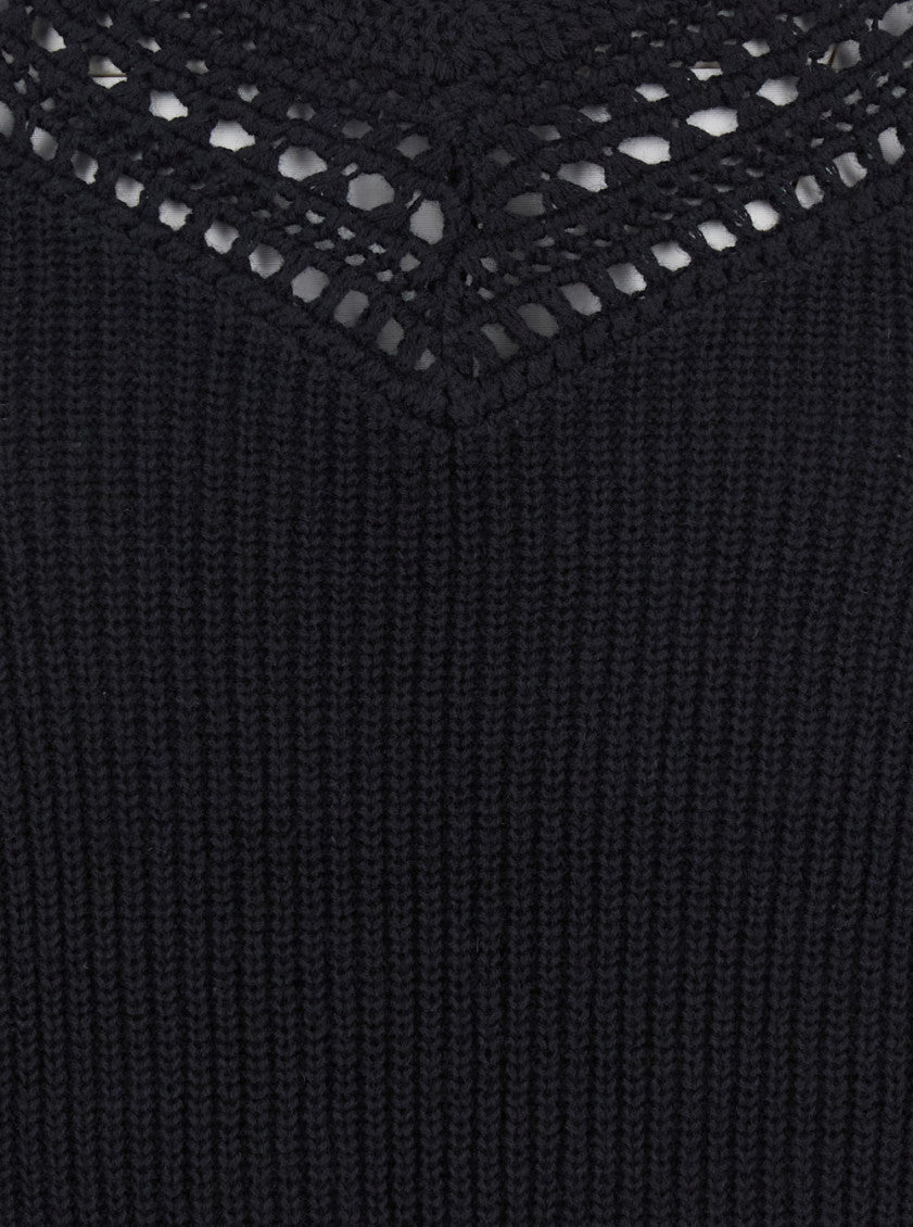 Black Knitted V Neck Sweater 3