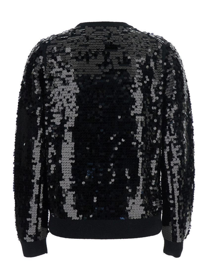 Black Embellished Crew Neck Sweater 2